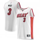 Camiseta Dwyane Wade 3 Miami Heat Association Edition Blanco Hombre